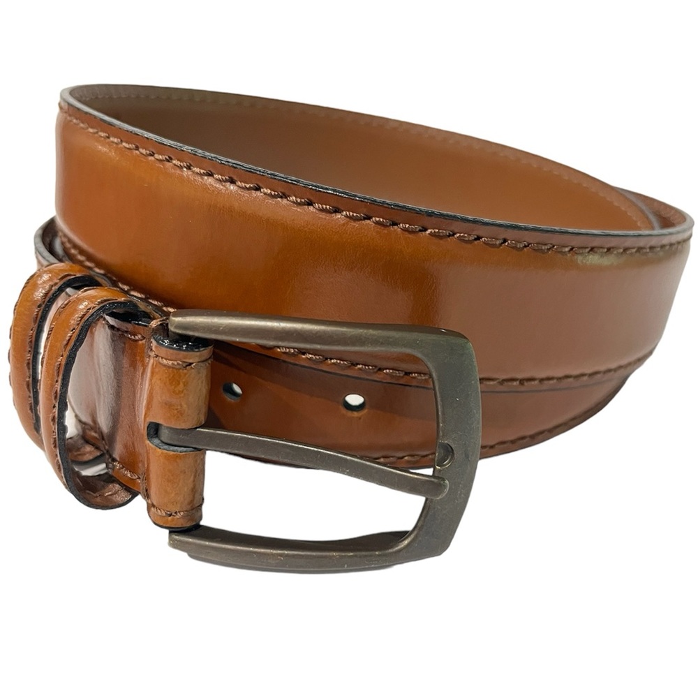 Joseph Abboud Cognac Brown Genuine Leather Belt, Italy Size 42/105